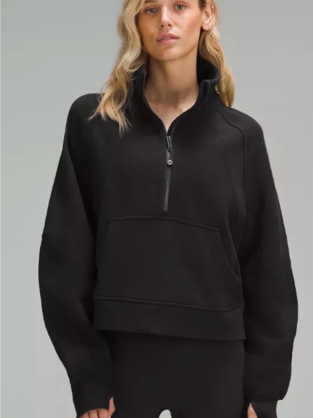 Lululemon Black Half-Zip Funnel Neck Pullover Sweatshirt